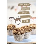 PartyDeco Woodland Cupcake Picks & Wrapper Set, 6 Stück