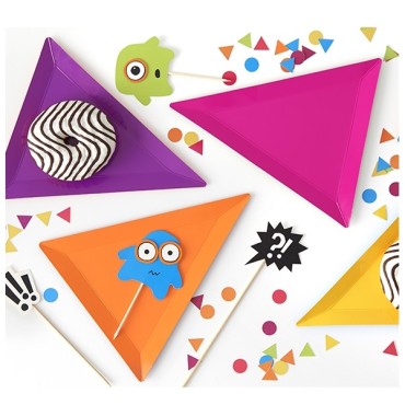 Bright Triangle Party Plates