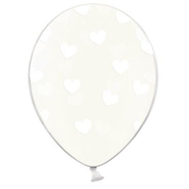 30cm White Heart Balloons