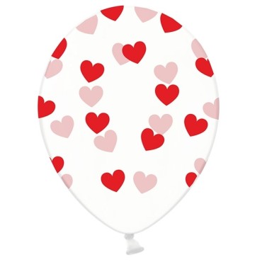 Kristall-Luftballons mit Roten Herzen