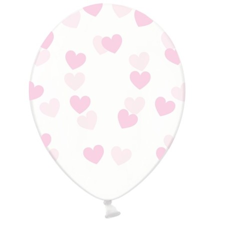 30cm Luftballons Herzen rosa, 6 Stück