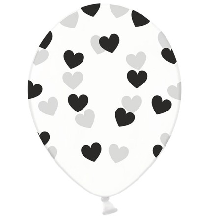 30cm Herzchen Luftballon Schwarz