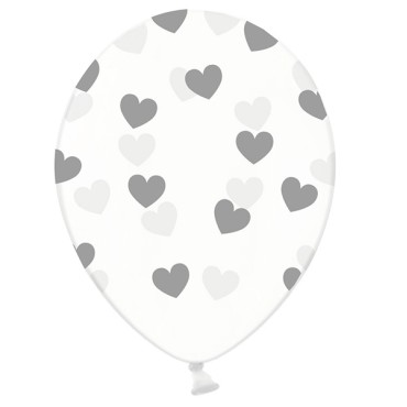 Crystal Balloons Hearts Silver