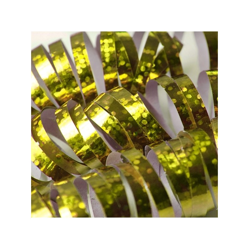 PartyDeco Holographic Streamer Gold, 3.8m