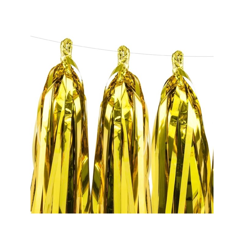 PartyDeco Gold Tassel Garland, 1.5 Meter