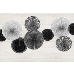 PartyDeco Black & White Decorative Rosettes, 5 pcs