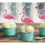 PartyDeco Aloha Flamingos Topper Picks, 6 Stück