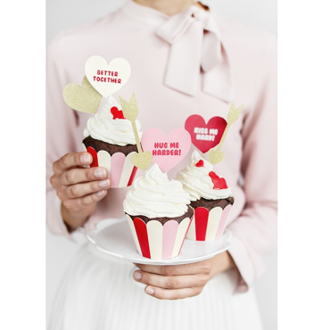 Sweet Love Heart Arrow Cupcake Toppers