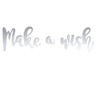 Silber "Make a wish" Girlande 15x60cm