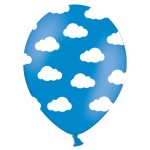 PartyDeco Little Plane Luftballons Wolken, 6 Stück