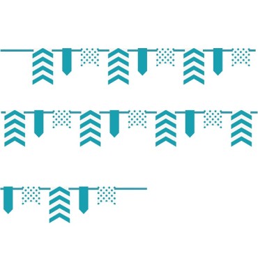 63316 Türkis Partywimpelkette 3.3 Meter