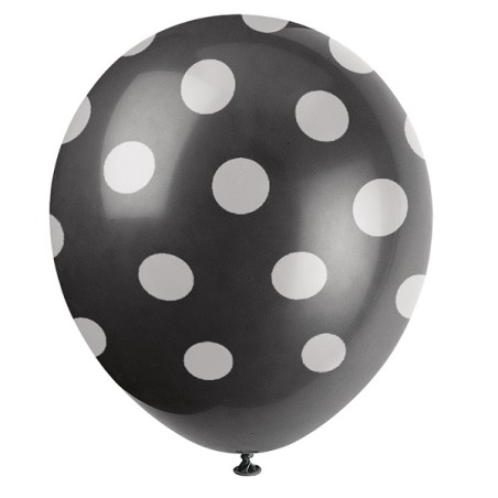 Luftballons Black Dots, 6 Stück