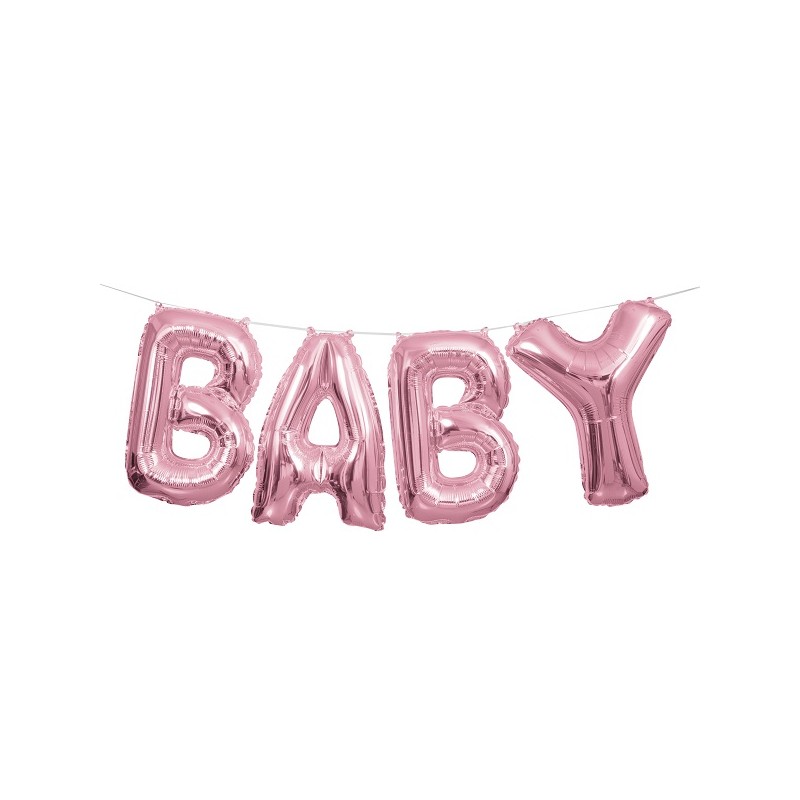 Unique Party BABY Folienballon-Banner Rosa