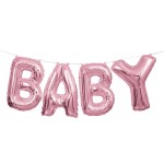 Unique Party BABY Folienballon-Banner Rosa