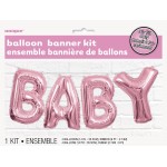 Unique Party Baby Foil Balloon Banner Pink