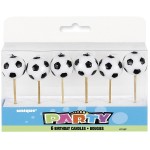 Unique Party Soccer Pick Party Candles, 6 pcs