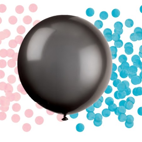 Black Gender Reveal Confetti Filled Balloon