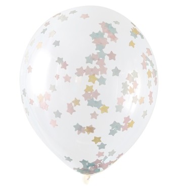 16" Star Confetti Ballons Clear