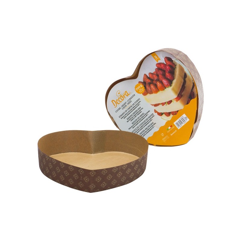 Decora 5 Disposable Heart Cake Pan, 205x225x50mm