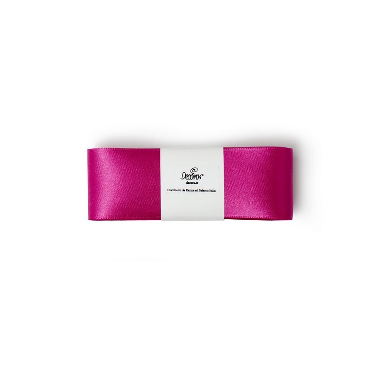 Decora Double Satin Ribbon Fuchsia, 40mm x 3m