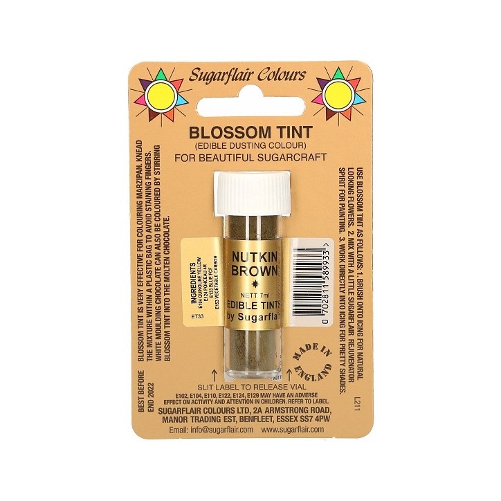 Sugarflair Puderfarbe Nutkin-Braun – Dunkelbraune Lebensmittelfarbe 7ml