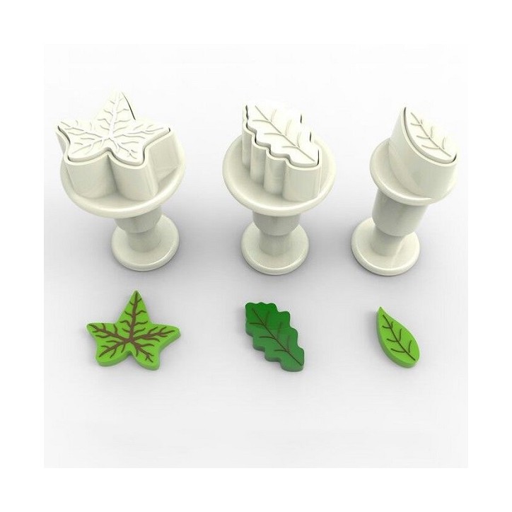 Mini Leaf Cutter Set with Plunger – Dekofee 3-Piece for Fondant & Gum Paste