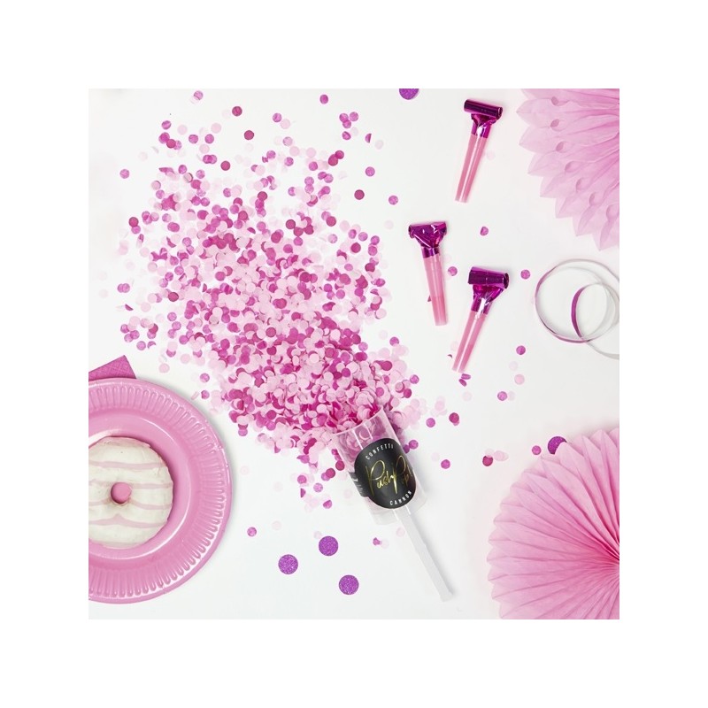 PartyDeco Confetti Push Pop Pink, 1 pcs