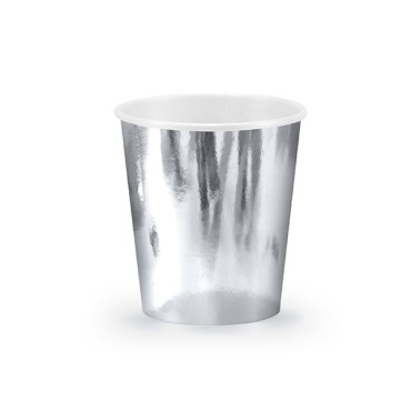 Metallic Silver Paper Cups 180ml