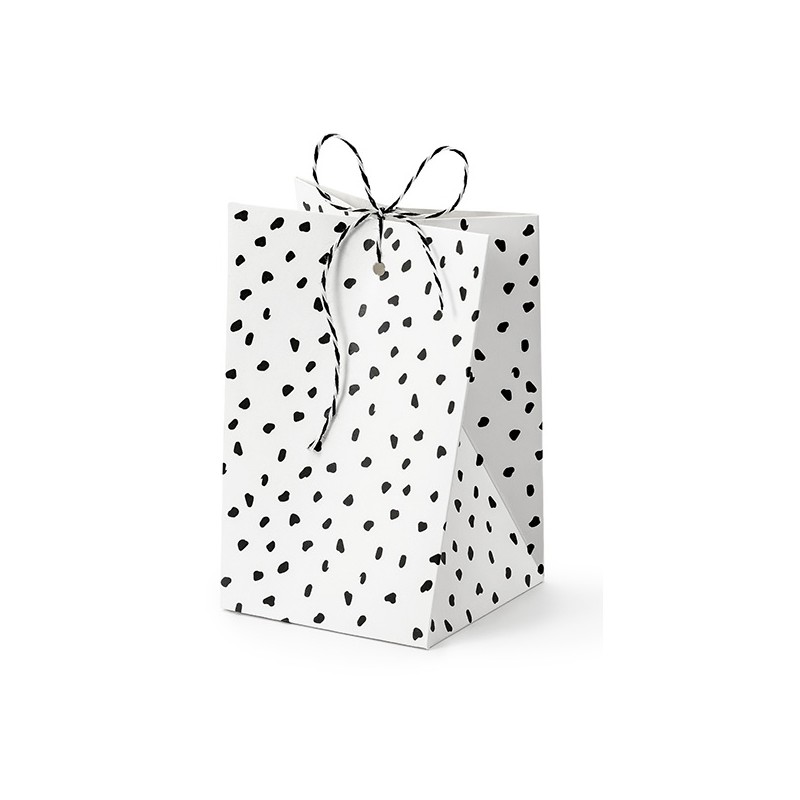 PartyDeco Rawwr Treat Bags White with Black Spots, 6 pcs