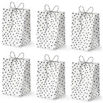 PartyDeco Rawwr Treat Bags White with Black Spots, 6 pcs