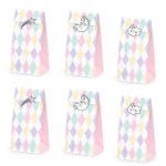 PartyDeco Magical Unicorn Treat Bags with Sticker, 6 pcs