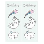PartyDeco Magical Unicorn Treat Bags with Sticker, 6 pcs