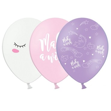 Einhorn und Make a wish Luftballons