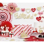 PartyDeco Sweet Love Blockboden Geschenktüten mit Sticker, 6 Stück