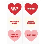 PartyDeco Sweet Love Treat Bags with Sticker, 6 pcs