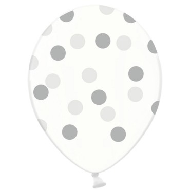 Luftballons Silber Big Dots - Kristallballon
