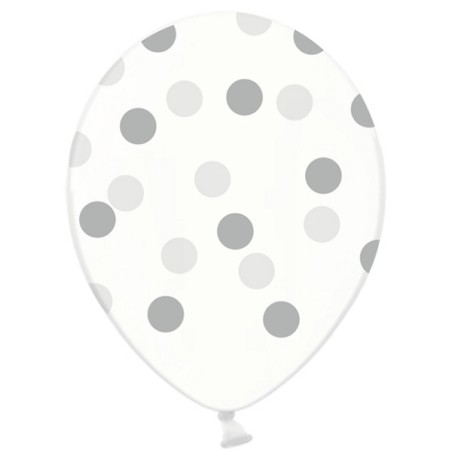 Luftballons Silber Big Dots - Kristallballon