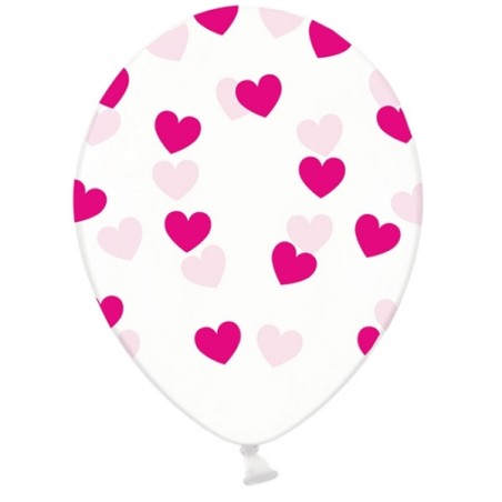 Latex Luftballons mit Herzen Transparent
