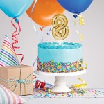 Anniversary House Mini Gold Foil Balloon Number 8 Cake Topper