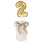 Anniversary House Mini Gold Foil Balloon Number 2 Cake Topper