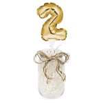 Anniversary House Mini Gold Folienballon Zahl 2 Kuchen Topper