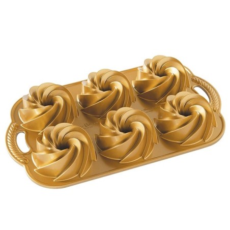 Nordic Ware Mini Rondo Heritage Pan | 6 Mini Bundt Cakes | Ø 9 cm