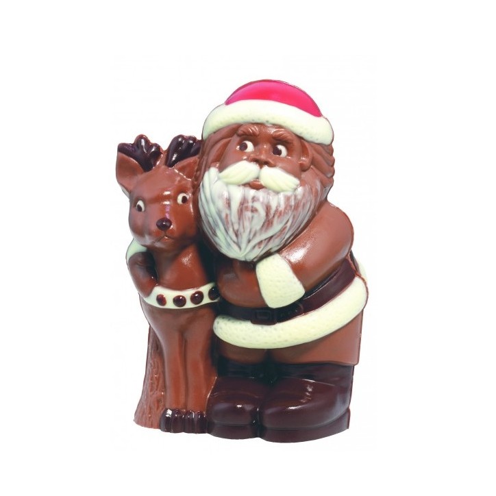 Santa with Reindeer Chocolate Mould – 16 cm – Ruth PET Mould Santa with Reindeer Chocolate Mould – 16 cm – Ruth PET Mould