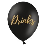 PartyDeco Party Sign Balloon Set Black, 5 pcs