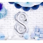 PartyDeco 80cm Number 8 Balloon Silver