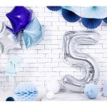 PartyDeco 80cm Number 5 Balloon Silver