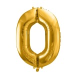 PartyDeco 80cm Gold 0 Zahlenballon