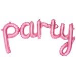 PartyDeco Party Folienballons Pink, 80x40cm