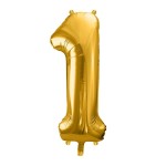 PartyDeco 80cm Gold 1 Zahlenballon