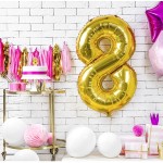 PartyDeco 80cm Number 8 Balloon Gold